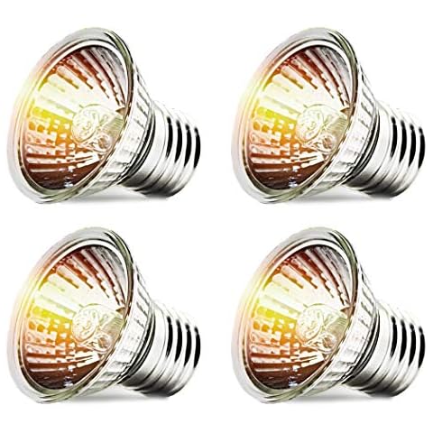 CALPALMY 4-Pack 50W UVA+UVB Bulbs | Heat and Light for Reptiles and Amphibian Tanks, Terrariums and Cages | Works with Various Lamp Fixtures Cover