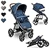 LIONELO Annet Plus Buggy bis 22 kg mit Liegefunktion, Kinderwagen klein zusammenklappbar mit Zubehör, Eva-Schaum-Räder, Moskitonetz, Fußdecke Getränkehalter, Korb