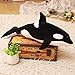 Sscbxz Big Killer Whale Oreiller en peluche en forme de baleine Noir/blanc Taille 120 cm