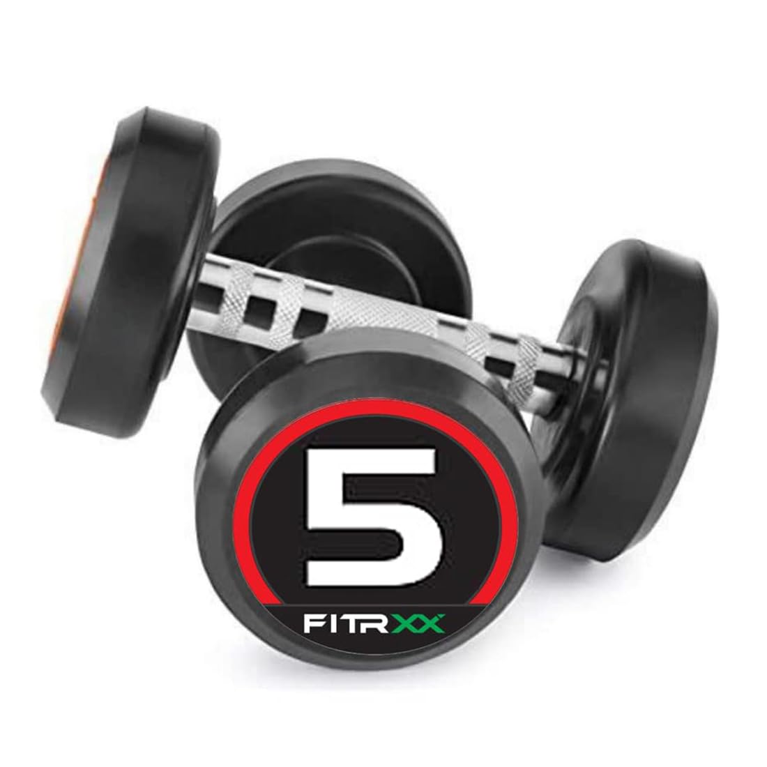 FITRXX 5kg Rubber Coated Dumbbells Pair - Image 1