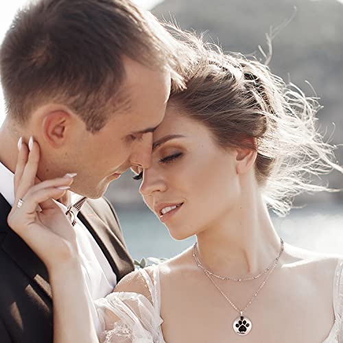 J.MUEN Hundepfote Geschenke 925 Sterling Silber Halskette Geburtstag Weihnachten Schmuck Geschenke für für Schwester Frauen Mädchen