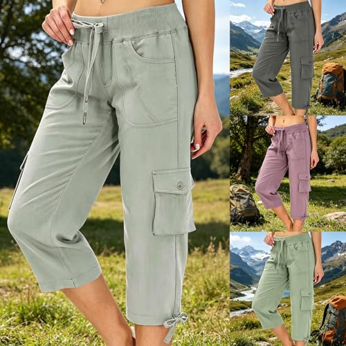 Pantalon cargo court extensible infroissable à cordon - 2