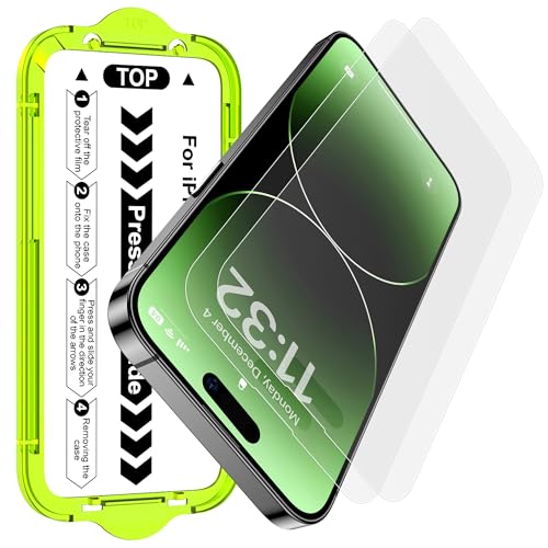 Esanik for iPhone 14 Pro Max Matte Glass Screen Protector [Auto-alignment] Anti-Glare & Anti-Fingerprint Anti-Reflection Bubble Free Smooth as Silk 2 Pack 9H Glass Screen Cover