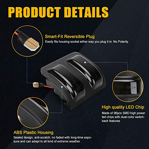 Suparee Led Sequential Switchback Side Mirror Marker Running & Turn Signal Light For 2008-2016 F250 F350 F450 F550 Super Duty Running Light And Turn Signal Aftermarket Replacement #TOP4