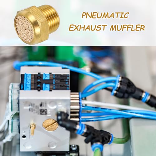 QUARKZMAN 3 Stück Pneumatischer Auspuffschalldämpfer 1/8 NPT Männlich Gesinterter Bronzeschalldämpfer Luftleitungsfittings Für Pneumatische Werkzeuge Und Industriemaschinen