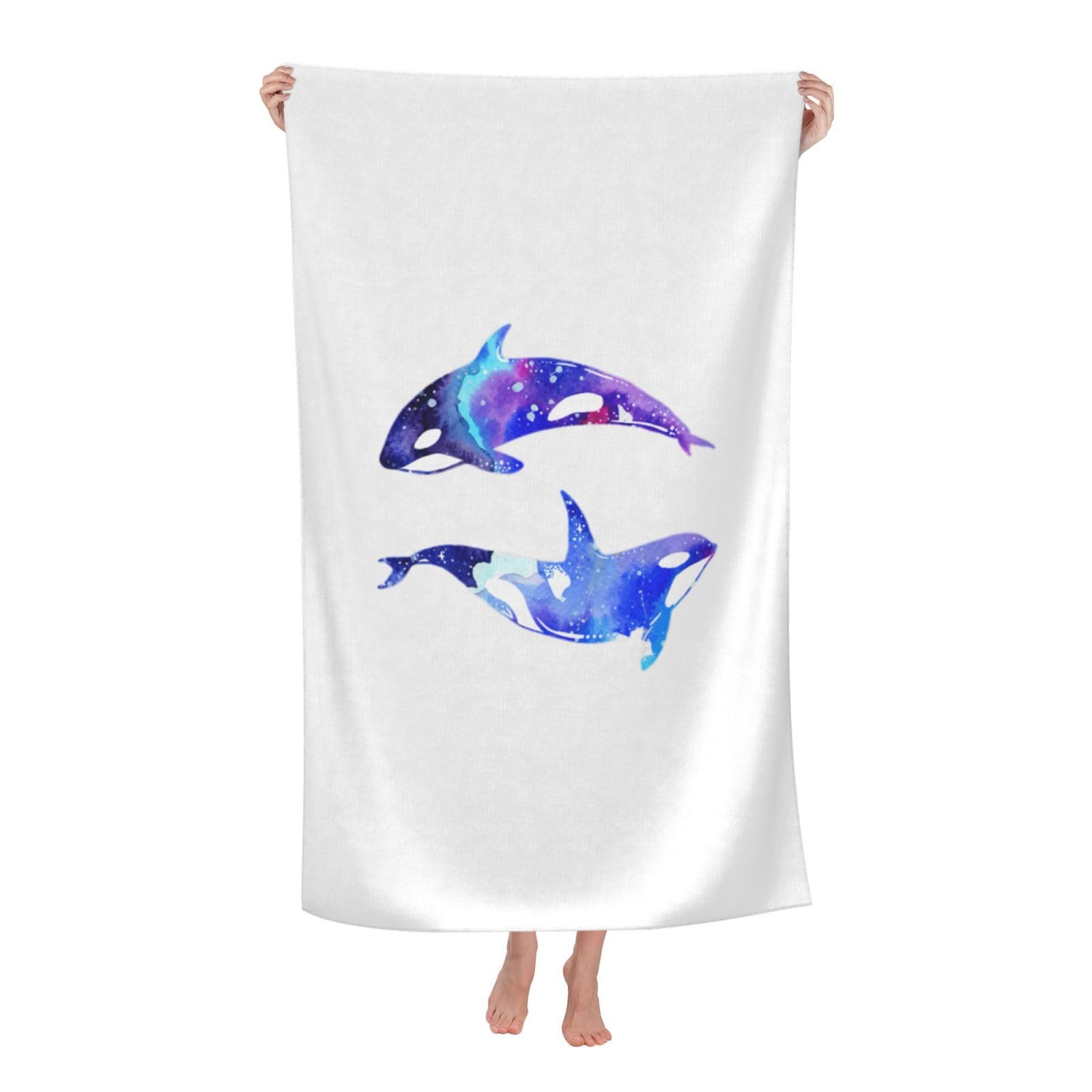 NImongt Orca Killer Whale Print Oversized Adult Beach Towel For Travel Weekend Getaways Festivals Camping Trips