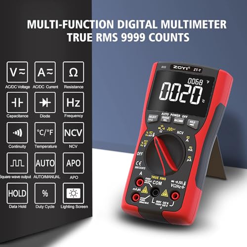 Image of ZOYI ZT-Y Digital Multimeter - True RMS, Auto-Ranging, AC /DC Voltage, Current, NCV