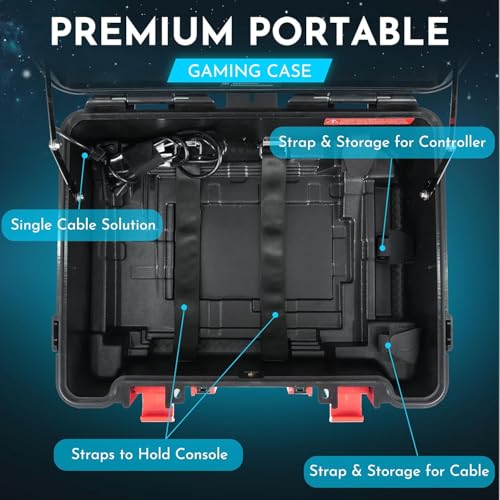 Image of GAMERSBOX Family Travel Gaming Bundle: Console Hard Shell Protective Case with 21.5 inch Portable Monitor & Orion 11.6 inch Portable Monitor Compatible with Nintendo Switch /Switch OLED, and Other HDMI