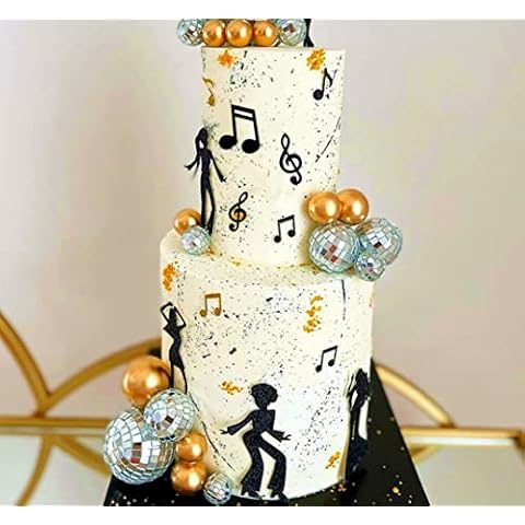 JeVenis Disco Party Supplies Disco Ball Cake Decoration Dancing People Cake Decoration Music Cake Decoration Disco Party Favors Disco Night Cake Toppers Cover