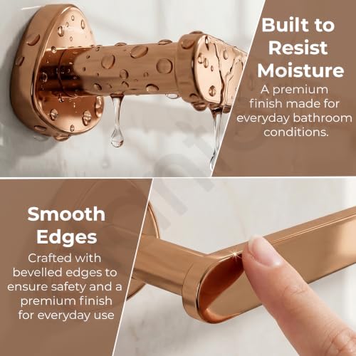 Image of Plantex J4 Stainless Steel 24 Inch Towel Rod for Bathroom /Towel Holder in Bathroom /Towel Holder /Bathroom Accessories (PVD Rose Gold Finish) Angel