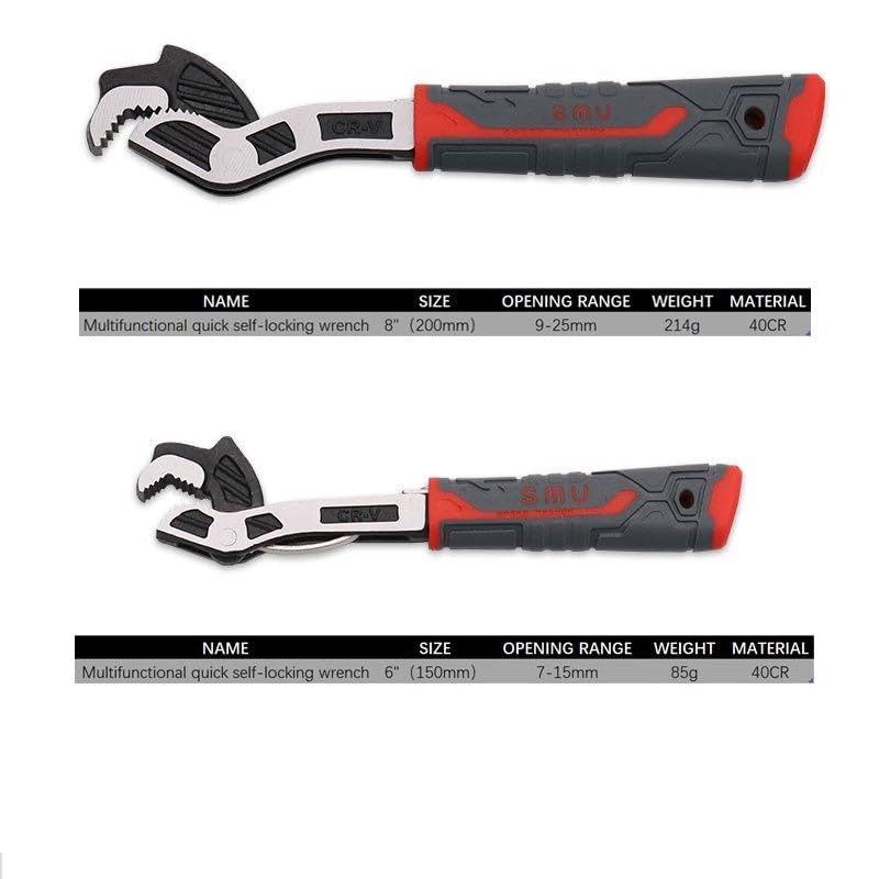Image of Self Adjusting Locking Wrench Multifunctional Universal Adjustable Pipe Wrench (6'' Inches)