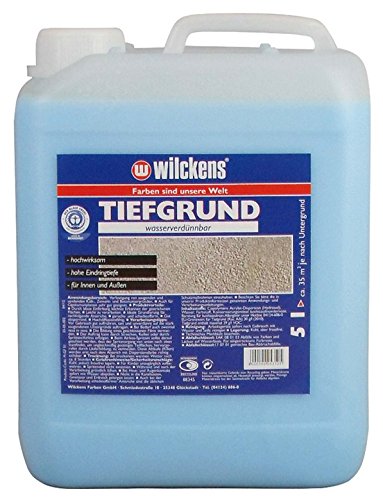Wilckens Tiefgrund für den Innen- und Außenbereich inkl. 4x 5m Abdeckfolie (Tiefgrund 5 Liter)