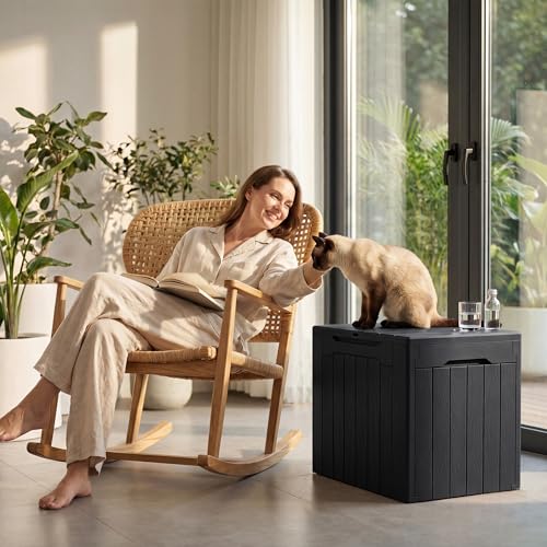 Image of Devoko 29 Gallon Deck Box, Waterproof Resin Outdoor Storage Box