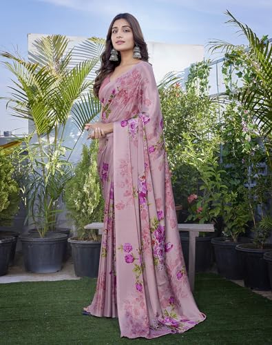 Image of Yashika Women's Tussar Silk Printed Ready To Wear one Minute Saree With Unstitched Blouse | 1 Minute saree | Ready To Wear sari | saree for women