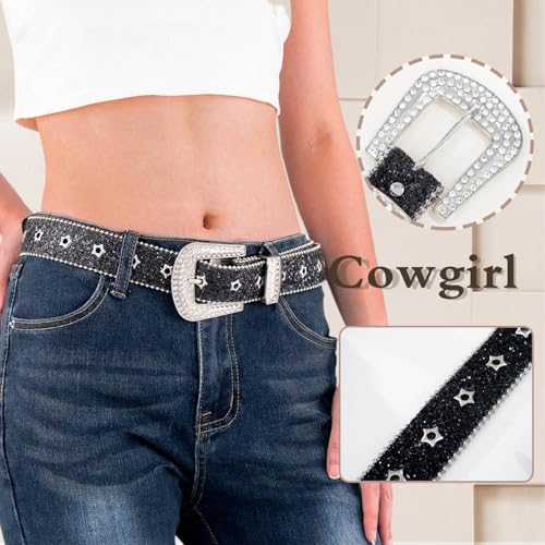 Black Rhinestone Belt Cowgirl Belts Western Belts for Women3