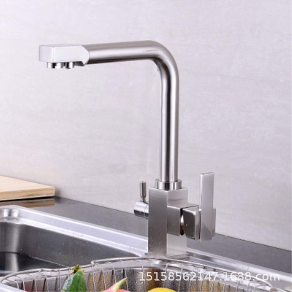 taps Yzerel Waschtischmischer Wasserhähne Wasserhahn Becken Wasserhahn,Galvanische Schwarze Antike Silberne Gebürstete Küche Pur W