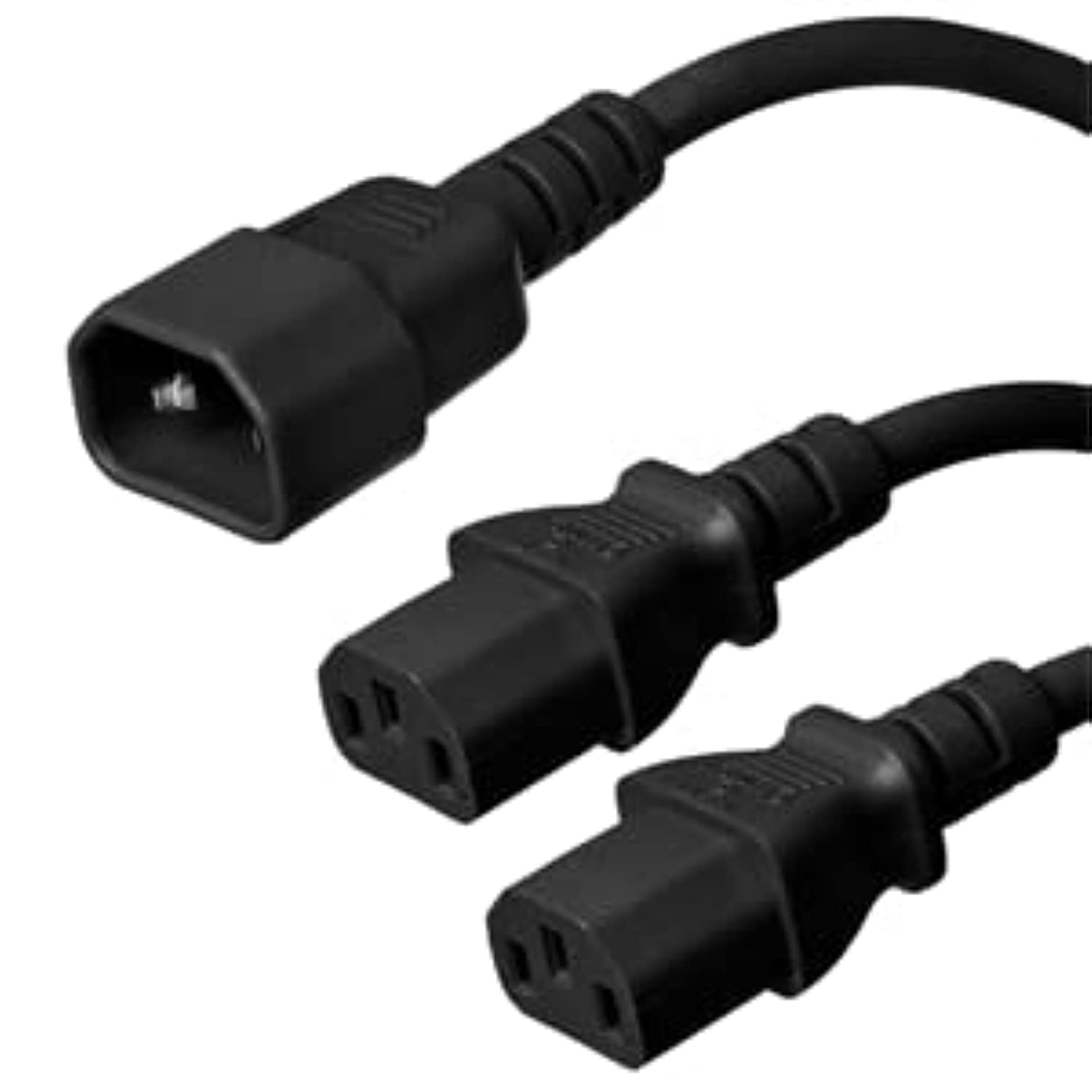 DKURVE Power Cord Splitter C14 to C13 Splitter Cord, 2 x C13 Legs, 10 Amps, 250V