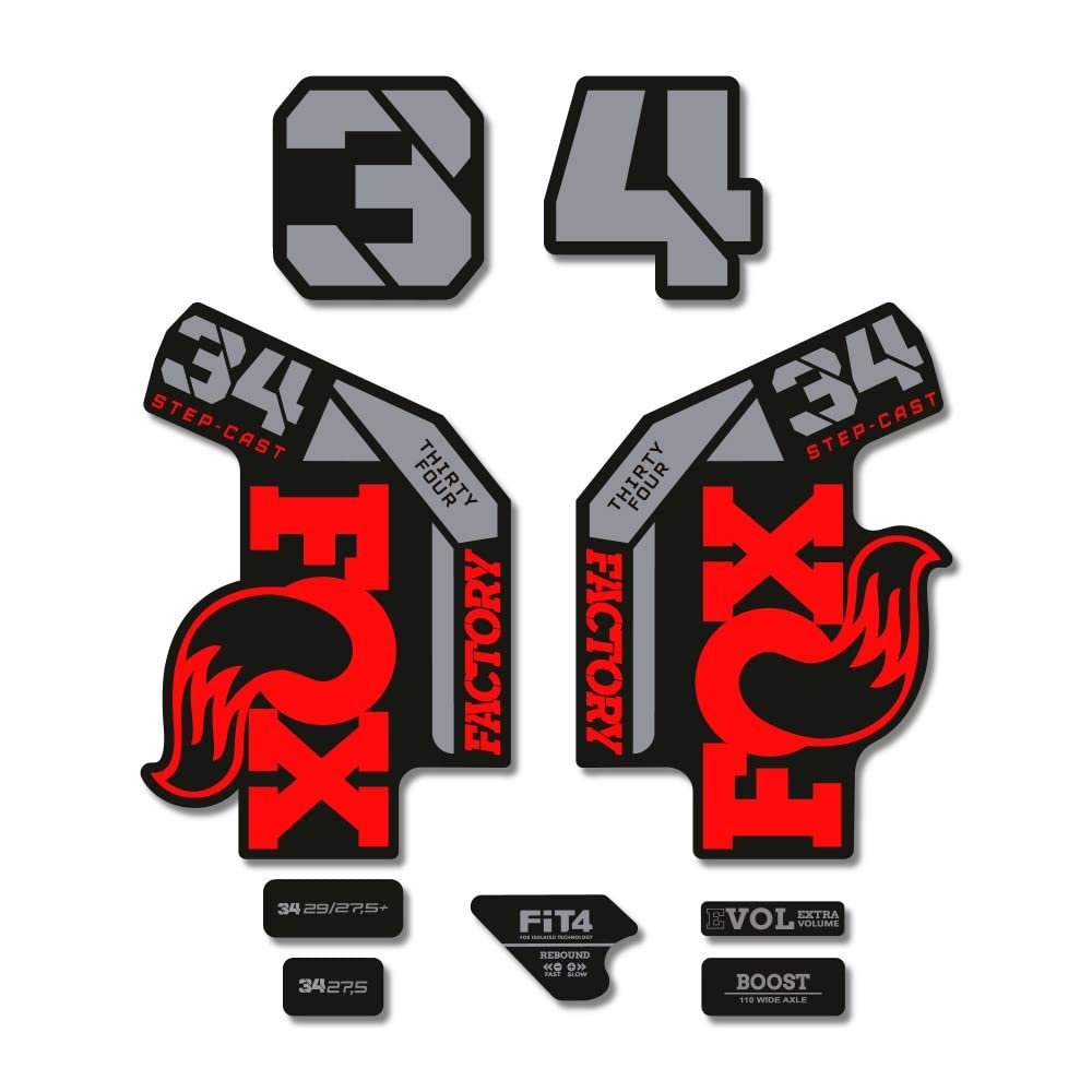 Star Sam Red Stickers Compatible With Fox 34 Factory Step Cast 2022 Bike Fork 1 Cmt