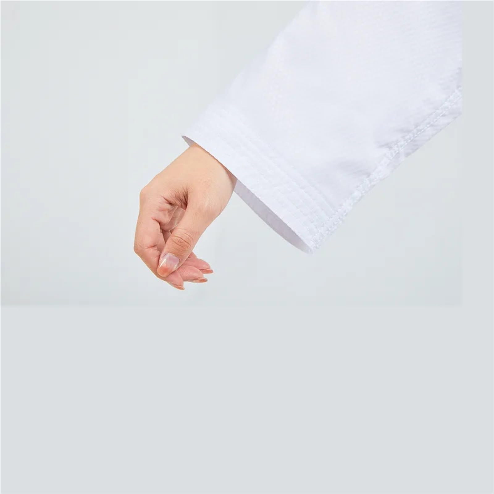 Ropa Uniforme de Taekwondo Blanco Conjunto de Judo de Karate Niños Adultos Unisex Panel de Malla Transpirable de Manga Larga para Entrenamiento