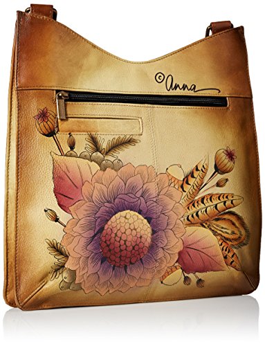 Image of Anna by Anuschka Women's Women's Original Genuine Leather Hand-painted V Top Large Crossbody - Leather Handbag for Women