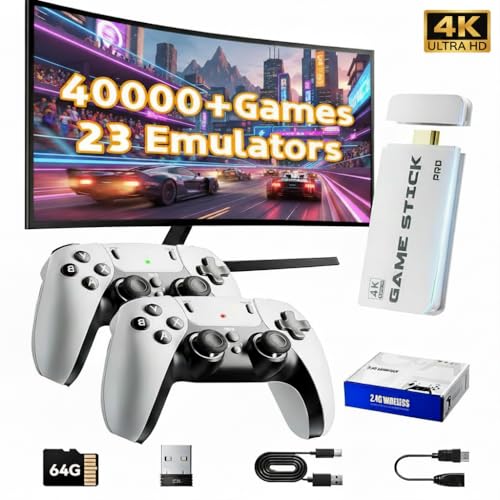 Retro Gaming Console Stick, Video Games Stick Built-in 23 Emulators Console Projector, 40000+ Game...