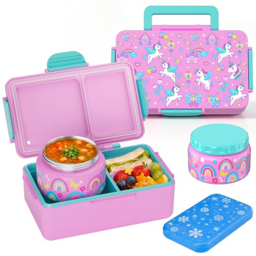 Image of Bento Lunch Box for Kids-3 Compartment Leak Proof Insulated Lunch Container