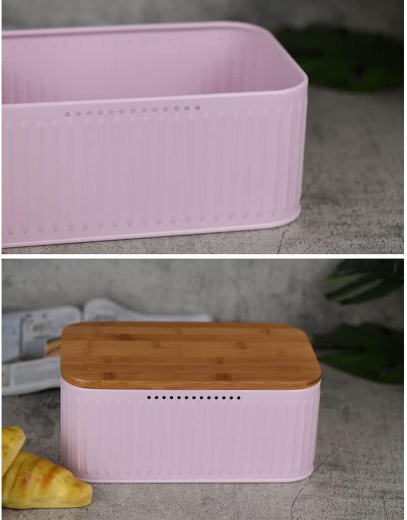 おしゃれ ブレッドケース 金属製のパンボックス、大容量のレトロファームパンホルダー、蓋付きファッションレトロスタイルのパン収納パンビ