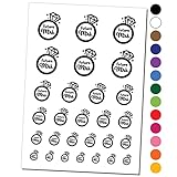 Future Mrs. Engagement Ring Wedding Temporary Tattoo Water Resistant Fake Body Art Set Collection - Black (One Sheet)
