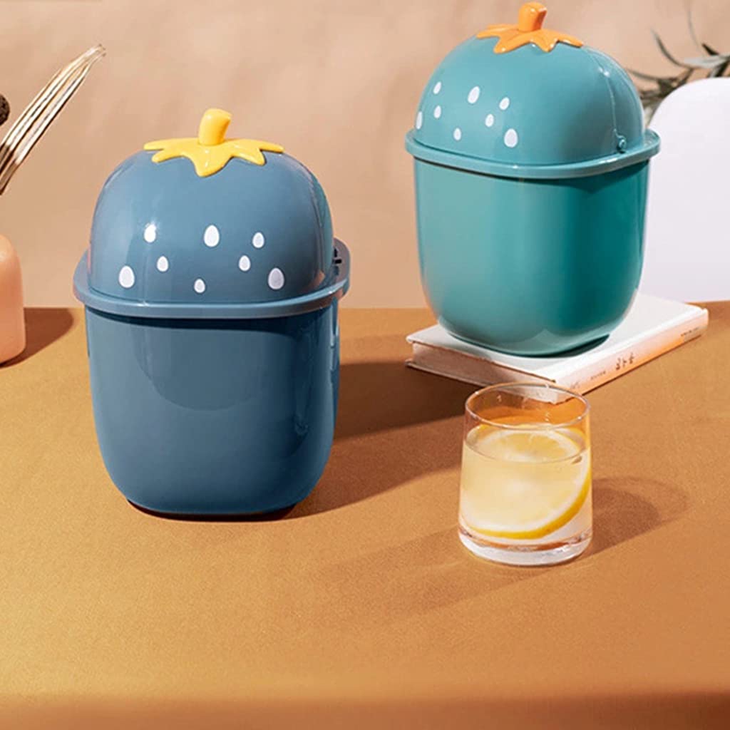 YOUNAFEN Lovely Wastebasket Trash Can Dispenser with Swing Lid for Bathroom Countertop Or Tabletop Garbage