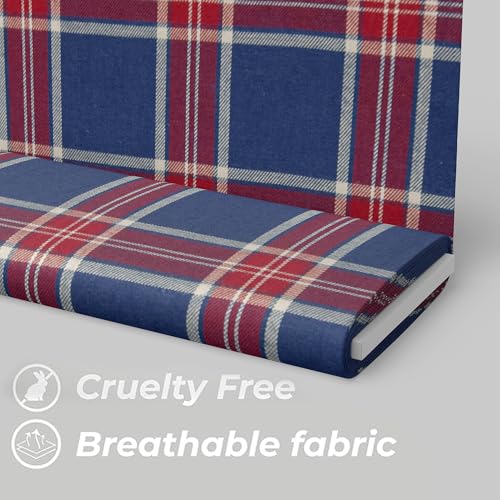 Image of BIGREAMS Premium 100% Cotton Checkered Unstitched Shirt Fabric For Men's - 0% Color Fade, Summer Shirt Piece, Breathable Fabric, 150 CM WIDE