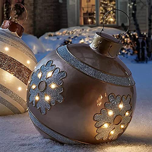 Árbol de Navidad al aire libre de 23.6 pulgadas, bola decorada inflable adornos gigantes, árbol de Navidad de PVC para decoración de jardín al aire libre, decoración de Navidad, A