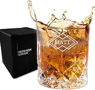 EDSG Personalised Whiskey Tumbler Engraved Whisky Glass 7oz with Any Name Custom Gift for Christmas Man Dad Hand Finished in UK (Name)