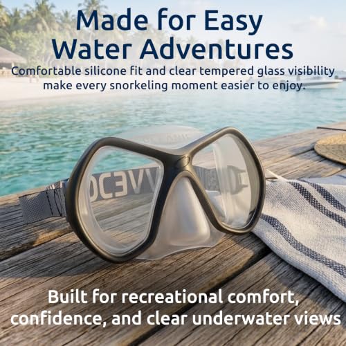 Máscara de snorkel Oceanic para adultos con vidrio templado y ajuste resistente a fugas miniatura 5