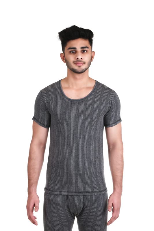Image of Redluv Men's Round Neck Half Sleeves Thermal Top, Thermal Top for Men, Men Regular Fit Thermal Top, and Half sleeves provide extra coverage and warmth for the arms, making it a great option for layering in colder temperatures, Top for inner thermal wear men's, Top Men's Thermal Wear.