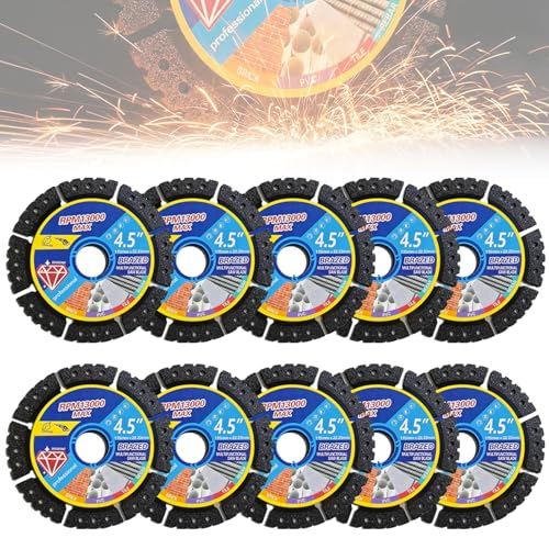 Disques de coupe diamantés 11,4 cm pour marbre quartz et pierre - Lot de 10 disques de tronçonnage