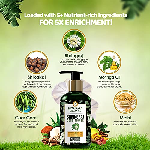 Image of Himalayan Organics Bhringraj Conditioner with Shikakai for Hairfall & Nourishment | No Parabens & Sulphate | 300ml