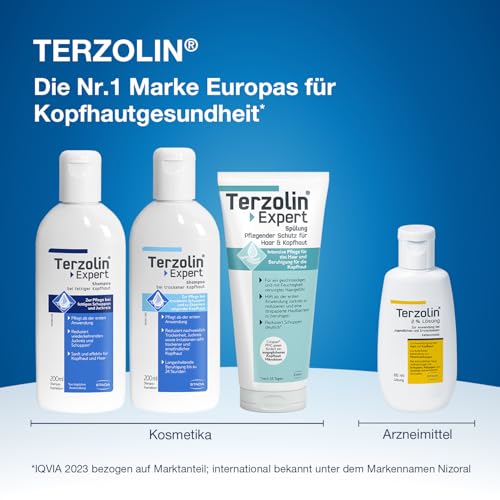 Terzolin 2% Lösung – die medizinische Schuppen-Kur zur Behandlung des ursächlichen Schuppenpilzes, mit Ketoconazol; 60 ml Flasche