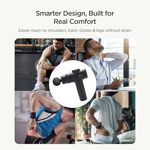 Image of Inbase Axon Pulse - Handheld Percussion Massage Gun, 6 Speeds, 5 Attachments, Quiet Motor, USB-C Rechargeable - Deep Tissue Muscle Relief