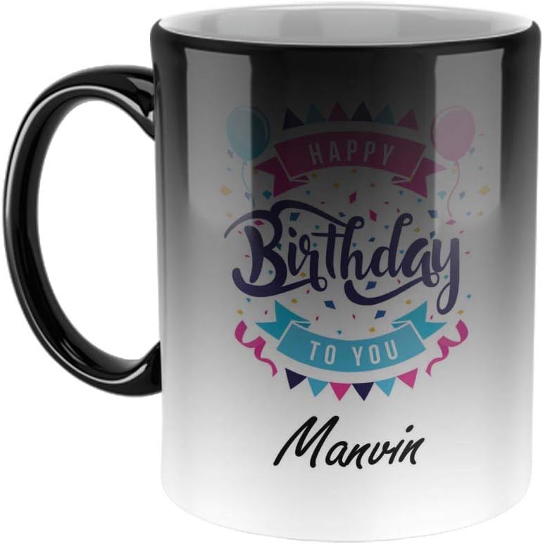 FABTODAY Ceramic Coffee Mug - Best Gift for Birthday, Anniversary, Return Gift, Everyday Gifting, Color - Color Changing Magic Mug, Name - Manvin
