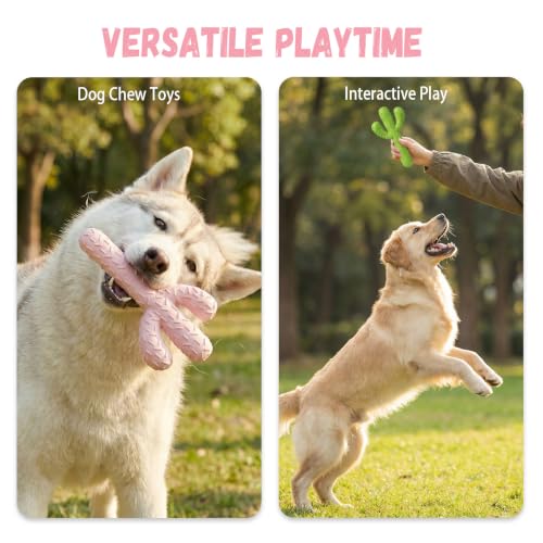 Image of MewaJump Dog Chew Toys, Tough Rubber Dog Toys for Aggressive Chewers