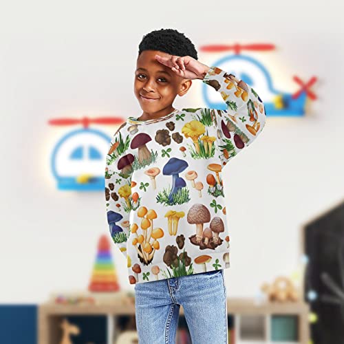 Mushroom Species Boy Girl Sweatshirt Toddler Crewneck Pullover Sweater Long Sleeve Fall Winter Clothes4