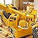 JUKUDAHU Construction Truck Crane Track Toy for Kids 3 4 5 6 7 8 Years Old, Engineering Excavator Vehicle Race Track with 8 Small Cars, Sound and Light, Boy Toys, Gifts for Toddlers Boy Girl Ages 3-5