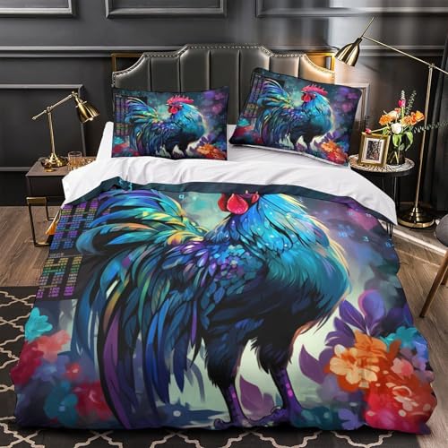 Housse de couette crâne 3D microfibre 200x200cm avec taie