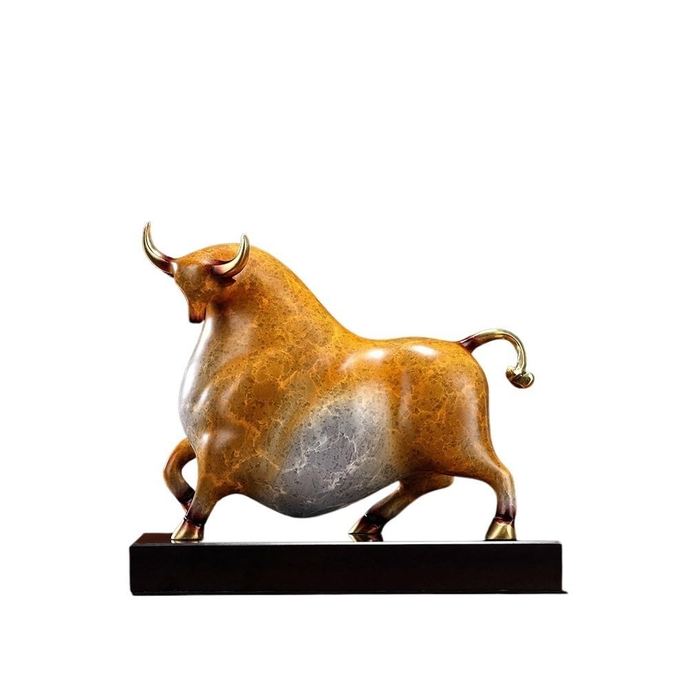 Regał na ciekawostki krowa ornament Bull Power mosiądz dom salon biuro biurko wino chłodnica recepcja biurko (A)