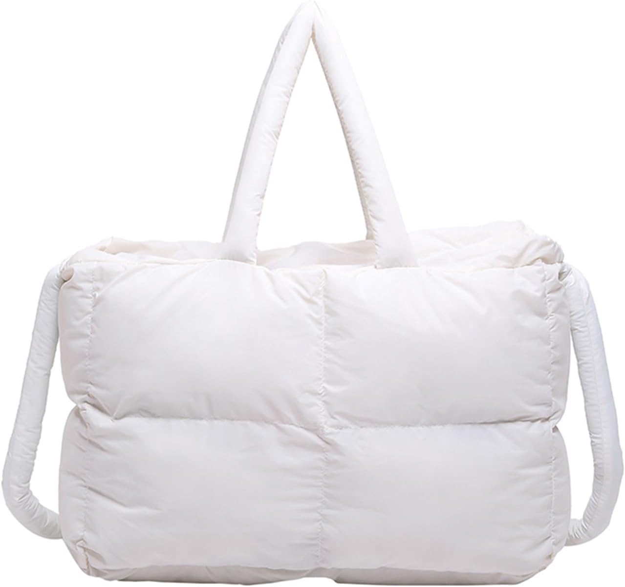 KARRESLY Puffer Shoulder Bag for Women Quilted Tote Bag Large Lightweight Padded Hobo Handbag with Zipper Puffy Purse