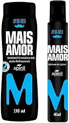 Kit Mais Amor, Sabonete Masculino Refrescante 210ml + Perfume de Cueca 40ml, Para Homens