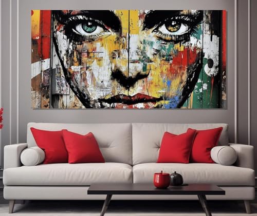 Toile visage femme abstrait TONGYINLI 20x40 cm peinture art de rue