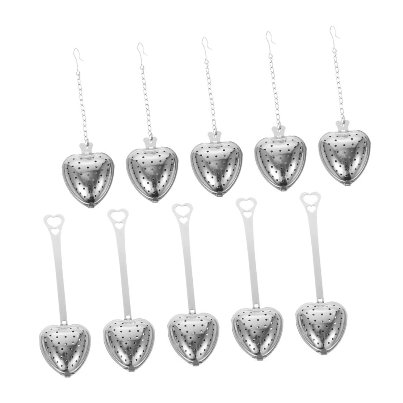 ABOOFAN 30 Piezas Corazón de infusor de té infusor de té inoxidable en forma de corazón Plata