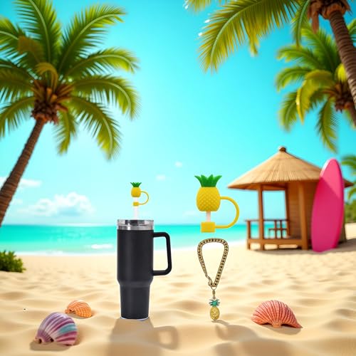 2Pcs 10mm Pineapple Straw Lid Cap Cup Accessories miniatura 5