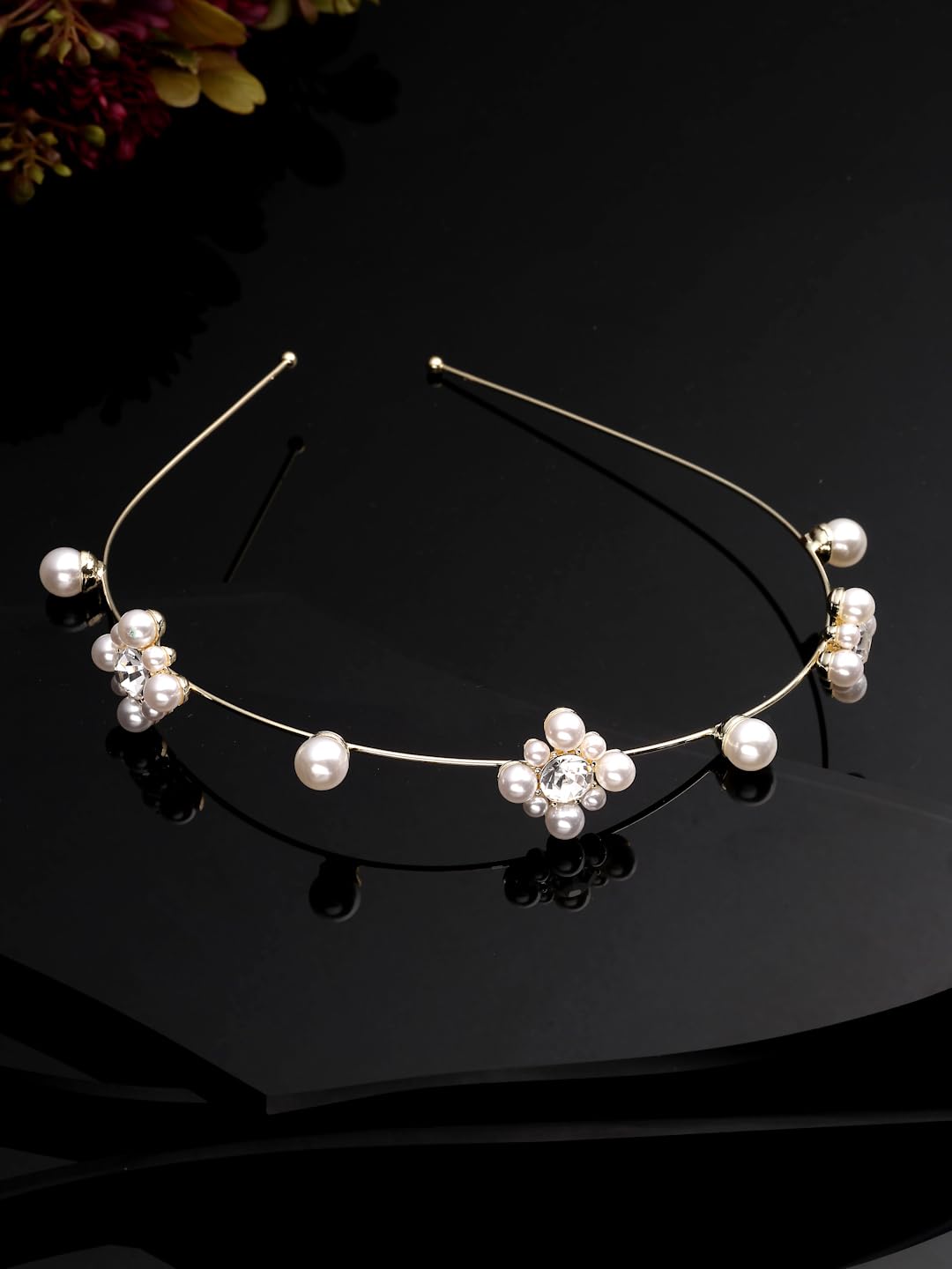 Metal Embellished Hairband For Girls And Women Set of 1 (Off White_VogueD_413)-image-26